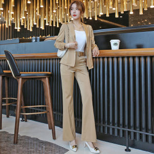 MUBEELE | Fashionable Thin Womens Suit Set Summer New Arrival Slimming Long Pants Two-Piece Set Polyester And Spandex Blend Long Sleeve
