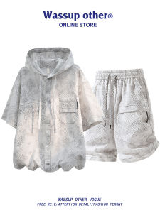 American Hooded Short Sleeve Set Breathable Big Size