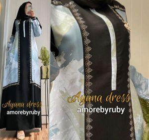 BINTNG EXLUSIVE GAMIS MEWAH ELEGAN SUPER CANTIK/GAMIS AYANA DRESS SWAROSKY