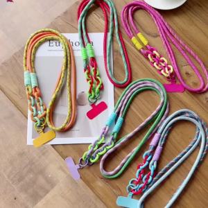 Mobile Phone Long Hanging Rope With Clip Anti-Lost Lanyard Neck Strap Lanyards Keychain Badge Holder USB ID Card Accessories