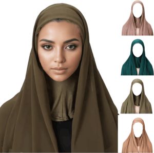 Solid Color Versatile Headscarf Muslim Women Wear Breathable Long Headscarf Milk Silk Shawl