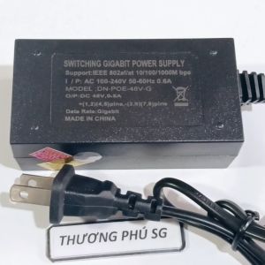 Adapter POE GigaBit 100 / 1000 Mps  LAN và POE / Output DC: 48V - 0.5A (Switching Gigabit Power)