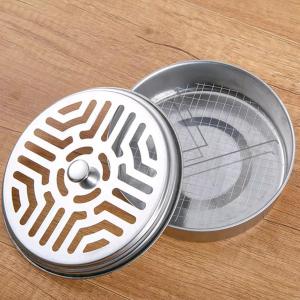 1/3PCS Stainless Steel Mosquito Coil Tray With Cover Portable Mosquito Coil Holder Box Anti-Mosquito Spiral Incense Coil Burner