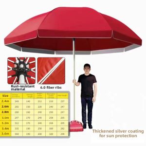 Outdoor Advertising Print Umbrella Anti-UV Reinforced Fiberglass Frame