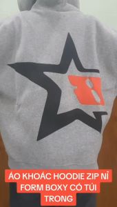 Áo Khoác Hoodie Zip Boxy N Số 8 In Nổi Túi Trong Tay Dài Phồng Oversize  Nam Nữ Áo Hoodie Nỉ Bông Cao Cấp Top Jacket