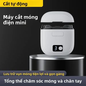 Máy Cắt Móng Tay Điện Tự Động Có Đèn Có Thể Sạc Lại 3 Cài Đặt Tốc Độ Lưu Trữ Móng Tay Cho Trẻ Sơ Sinh Trẻ Em Người Lớn Người Cao Tuổi