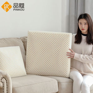 Removable Cover Latex Pillow Bed Backrest Cushion Sofa Living Room Bedroom Decorative Pillow Cotton Outer Shell Washable