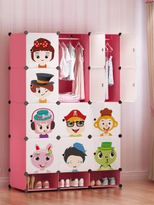 โมเดิร์นประหยัด เรียบง่าย ตู้เสื้อผ้าเด็ก การ์ตูน เด็กทารก ชุดประกอบทารกผ้าศิลปะตู้เก็บพลาสติกเฟอร์นิเจอร์ในบ้าน