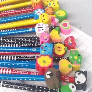 SET10 Bút chì NOEL kèm tẩy hình thú _bút chì hoạt hình_bút chì noel dễ thương bút chì cute cho học sinh GA625
