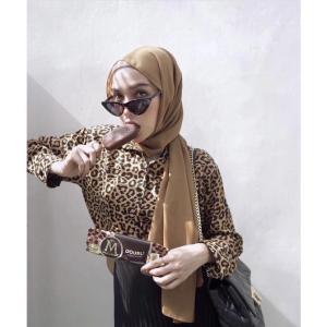 K&S KEMEJA LEOPARD WANITA JUMBO LD 125 / ATASAN WANITA MOTIF LEOPARD LENGAN PANJANG / KEMEJA LEOPARD WANITA IMPORT TERKINI