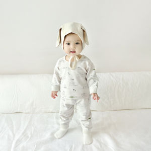 Baby Long Sleeve Thermal Underwear Set Childrens Home Clothes Sleepwear Two Piece Set Boys Girls Base Layer Clothes