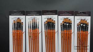 Bộ 6 Cọ Sơn Chuyên Nghiệp Cao Cấp Dành Cho Sơn Acrylic Sơn Dầu Sơn Nước - Lông Nylon Tay Cầm Gỗ - Thích Hợp Cho Vẽ Trên Cơ Thể Mặt Đá Vải