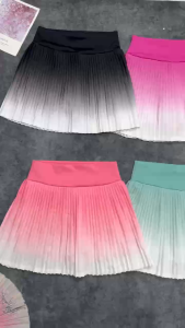 Chân váy xếp ly nhỏ thể thao nữ tập pickleball tennis cầu lông màu ombre chất si gió có lót đùi bảo hộ BINSPORTS Q220