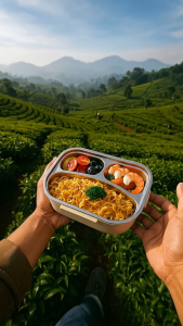 Lunch Box Lucu 3 Sekat Stainless Steel Anti Tumpah Gratis Tas dan Alat Makan