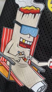 jersey short mesh short mushroom good vibes design