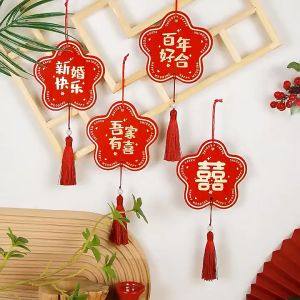 DOUBLE HAPPINESS BRONZING FLOWER TAG WEDDING DECORATIONS