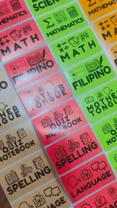 Subject Stickers Set for Grade 1-10 Notebook Label