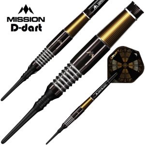 MISSION SOFT TIP DART - 21G Crypt M2 Black Gold PVD 90% Tungsten Soft Darts (ARROW DART LEMBUT)