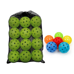 12Pcs Pickleball Balls Set 74mm 40 Hole PE Outdoor Practice Balls with Mesh Bag for Competition Pickleball Packs of Pickleballs