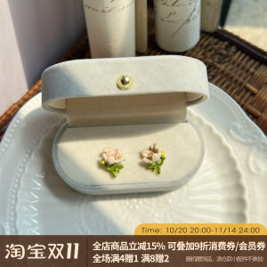 Storyteller Bird Earrings French Elegance Enamel Floral Studs 3D Flower Design Alloy Material for Women Fashion Jewelry