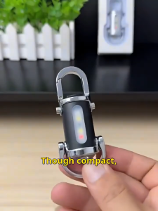 17KM Rechargeable Keychain Flashlights 800 Lumens EDC Mini Flashlights Bright Mini Keychain Light COB Light 7 Light Modes