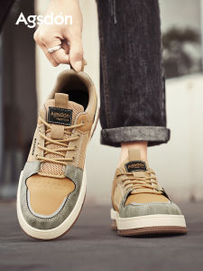 Agsdon Mens Thick Bottom Casual Shoes 2025 Autumn Season Sporty Leisure Footwear for Students And Youth round Toe Rubber Sole