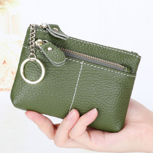 Mini Super Thin นุ่ม หนัง กระเป๋าใส่เหรียญ ผู้หญิง กระเป๋าใส่เหรียญที่ใส่การ์ด น่ารัก เรียบง่าย กระป๋อง หนัง กระเป๋าถือใบเล็กสําหรับสุภาพสตรี
