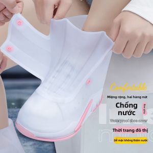 MONLEYTA | Tất đi mưa bằng silicon dày chống trượt chống mài mòn cho nữ thời tiết mưa mùa xuân thu màu trang chủ