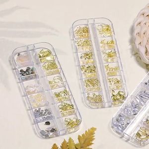 อะไหล่ติดเล็บ เพชรปลอมตกแต่ง 3D เพชรติดเล็บ ดาว รีเวท ไข่มุก ผสม อุปกรณ์ทำเล็บ