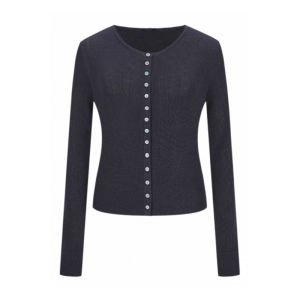 YUEZHONGWEI | Atmospheric Early Spring Yellow Round Neck Short Fitted Knit Cardigan