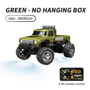 1/64 RC Car 2.4G Remote Control Mini Speed Off-road Climbing Car Alloy Desktop Vehicle with LED Light Toy for Kids Small Gifts