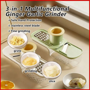 Quivlox 3-in-1 Multifunctional Ginger and Garlic Grinder Home Kitchen Slicer All Grinder