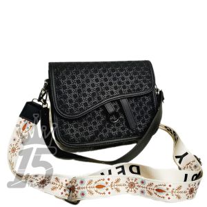 Tas selempang bahu wanita kotak pita tikar