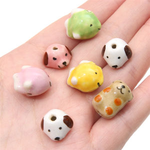1PC Handmade Ceramic Porcelain Bear Dog Fish Animel Charm Beads for Necklace Bracelet DIY Jewelry Craft Making