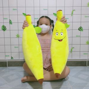 GỐI ÔM DÀI HÌNH QUẢ CHUỐI VÀNG CHO BÉ SƠ SINH TỪ 0 - 12 THÁNG 100% GÒN MỊN AN TOÀN CHO BÉ