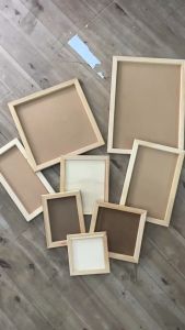 Khung tranh vintage khung đất sét trống bằng gỗ thông không kèm kính