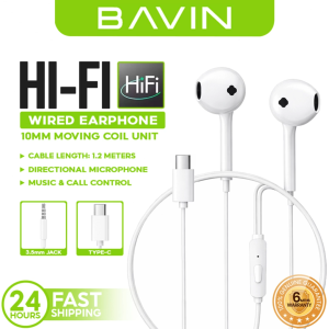 BAVIN HX871 / HX875 HiFi Wired Earphone Pure Music and Stereo Sound Quality for Type-C / iPh & 3.5mm