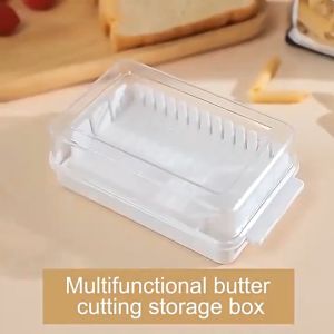 Butter Cutting Storage Box 2 In 1 Butter Dish Butter Slicer Cutter With Sealed Lid Butter Keeper Cheese Container