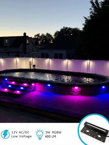 7 Inch 3W LED RGBW Full Color Step Wash Wall Light Outdoor Waterproof 12V Low Voltage Courtyard Lamp Modern Simple Style