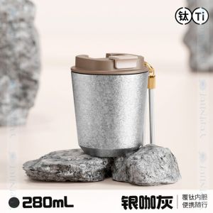 Cốc Tiệt Hợp Kim Titan Di Động Dung Tích Lớn Nhẹ Tươi Mới Ngoài Trời Học Sinh Tiểu Học Cốc Nhỏ Gọn Cốc Đựng Nước