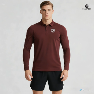 Madaha Polo shirt Dry Fit Kaos Kerah Lengan Panjang Jersey Olahraga Basketball Basket