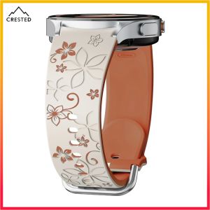 Engraved Silicone Strap for Samsung Galaxy Watch 7/6/5/4 Bands 44mm 40mm Watch 6 4 Classic/5 Pro 45 No Gaps Sport Bracelet Galaxy Watch 7 Band