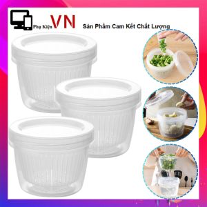 Hộp Đựng Hành Tỏi Gừng 2 Lớp Có Lỗ Thoát Nước Và Nắp Kín Tránh Mùi Tiện Lợi - Hộp Nhựa Tròn Để Tủ Lạnh - Hộp Bảo Quản Thực Phẩm