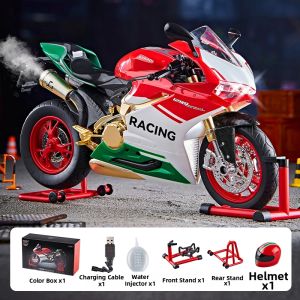 JUANNUO | Illuminated Collectible Motorcycle Model Alloy Toy Gift