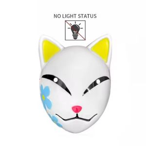 Japanese Anime Demon Fox Mask Cosplay Sabito Makomo Tanjiro Thicken Plastic Animal Masks Halloween Party Costume Props Deluxe