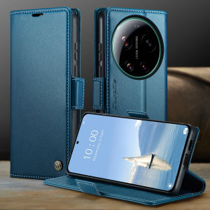 Ốp Điện Thoại Xiaomi 17 Ultra CaseMe Cao Cấp Chất Liệu Da PU Từ Tính Chống Sốc Có Ngăn Đựng Thẻ Tích Hợp Sạc Không Dây.