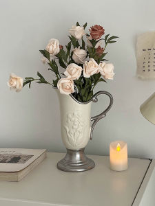 Bình Hoa Gốm Sứ Trang Trí Nhà Phong Cách Pháp Thêu Bạc Hoa Chuông Trang Trí Nhà Cửa Lớn Dùng Trong Nhà Bếp Phòng Khách Phòng Ngủ