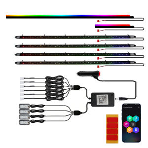 KEVANLY | 6/10 in 1 Led Car Ambient Lights 72 Color RGB Symphony Streamer Bluetooth Rainbow Interior Acrylic Strips Atmosphere Lamp Kit