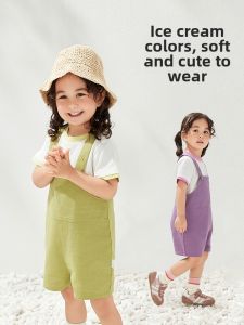 wellber | Quần Short Dungaree Bé Nhẹ Cotton
