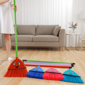 Walis Tambo Plastic Broom with Handle Durable Floor Sweeping Broom for Home Cleaning Indoor Outdoor Soft Bristles Lightweight Easy Grip Long Handle Household Cleaning Tool